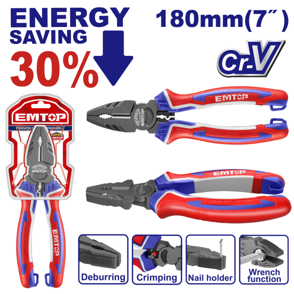 Cleste combinat cu efect de parghie ridicat 180mm (7") - EPLRC0721, EMTOP