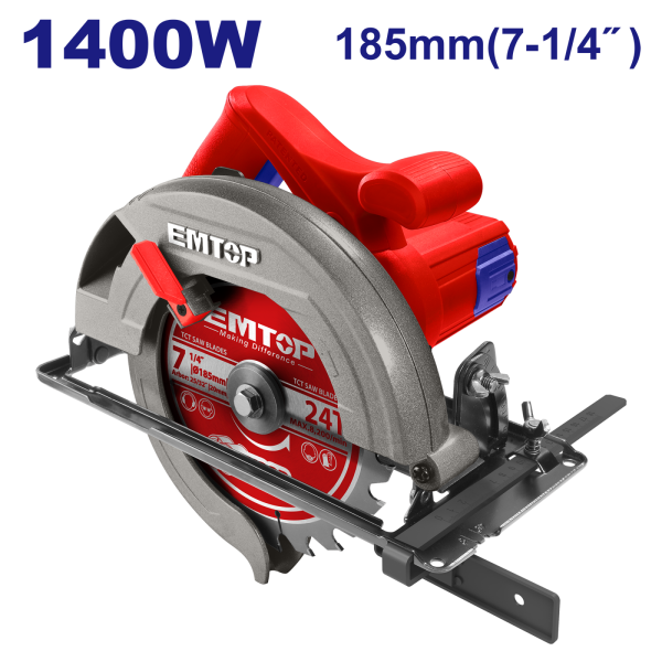 Fierastrau circular electric 1400W, 185mm - ECSW1852, EMTOP
