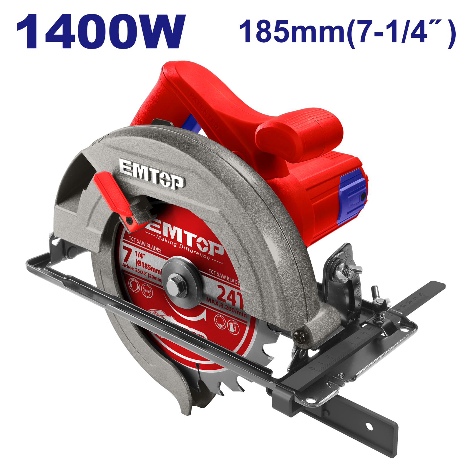 fierastrau-circular-339262.png Fierastrau circular electric 1400W, 185mm - ECSW1852, EMTOP - imagine 1