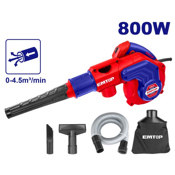Suflanta cu aspirator 800W, set suplimentar perii motor - EABR8001, EMTOP
