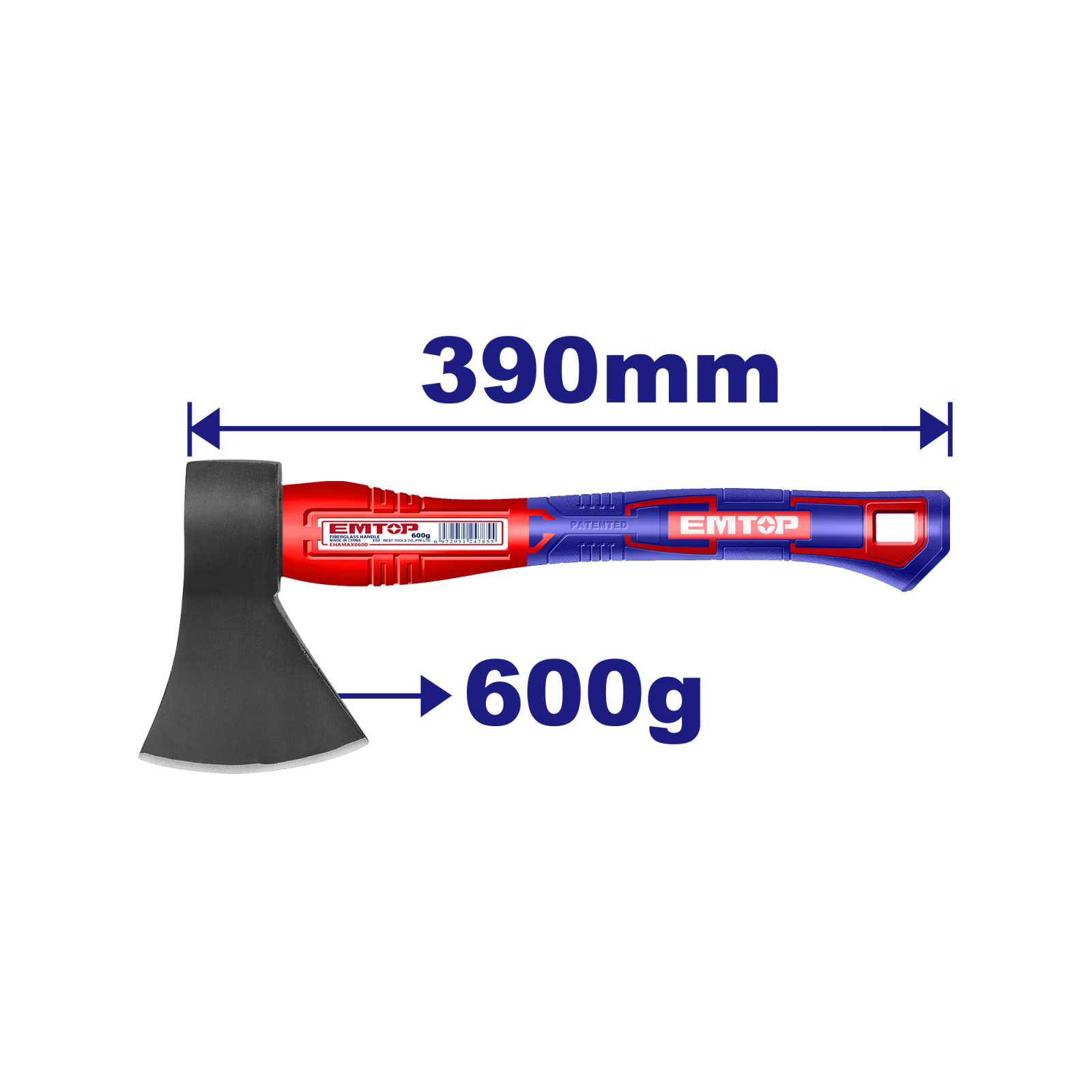 topor-795840.png Toporisca 600g, maner din fibra de sticla - EHAMAX0600, EMTOP - imagine 1