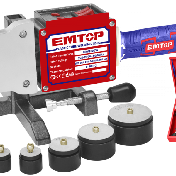 Trusa electrica de lipit tevi PP-R, PB, PE, PE-RT cutie metalica, 10 accesorii incluse - EPTW15001, EMTOP