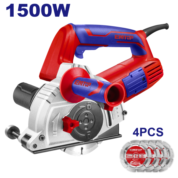Masina electrica de debitat canale 1500W, adancime taiere 3-29mm, latime 8-30mm, 4 discuri incluse - EMCR15001, EMTOP